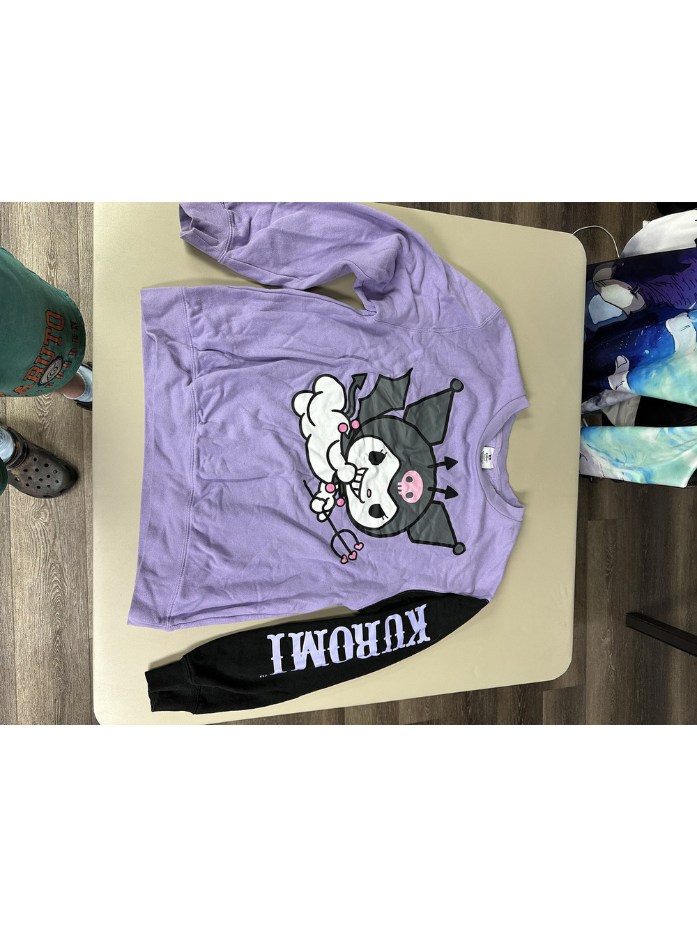 Sanrio Kuromi Purple and Black Long Sleeve Sweatshirt Size L